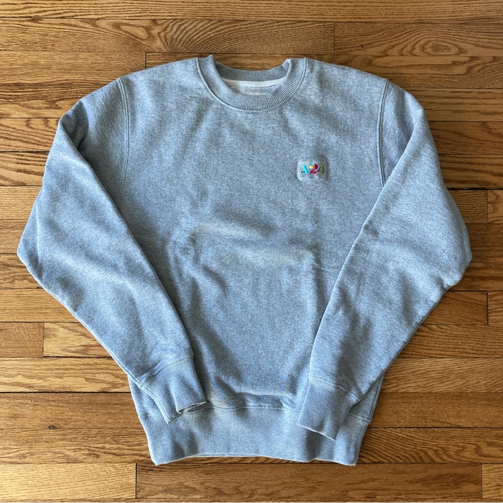 A24 gray patch crew sweatshirt